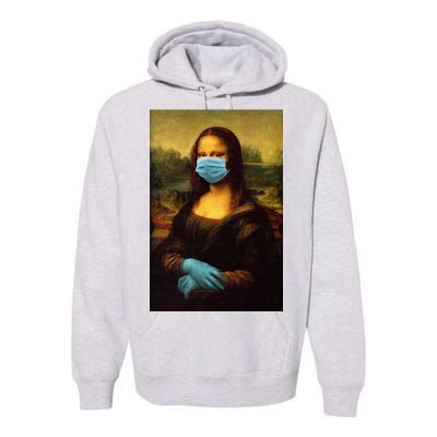 Mona Lisa Face Mas And Gloves Pandemic Premium Hoodie