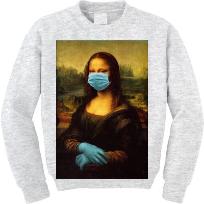 Mona Lisa Face Mas And Gloves Pandemic Kids Sweatshirt