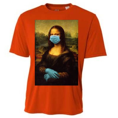 Mona Lisa Face Mas And Gloves Pandemic Cooling Performance Crew T-Shirt