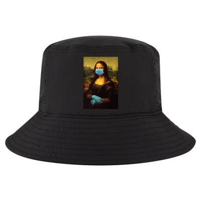 Mona Lisa Face Mas And Gloves Pandemic Cool Comfort Performance Bucket Hat