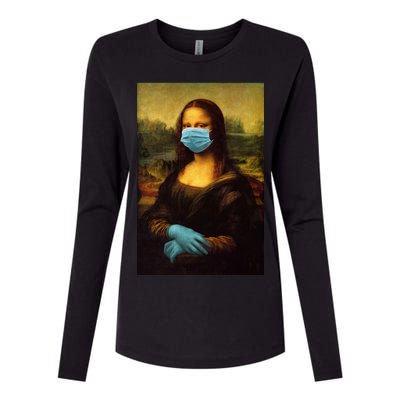 Mona Lisa Face Mas And Gloves Pandemic Womens Cotton Relaxed Long Sleeve T-Shirt