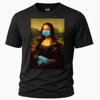 Mona Lisa Face Mas And Gloves Pandemic Cooling Performance Crew T-Shirt