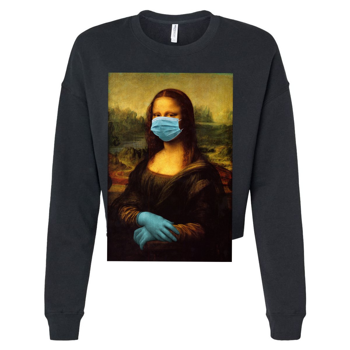 Mona Lisa Face Mas And Gloves Pandemic Cooling Performance Crew T-Shirt