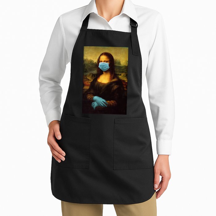 Mona Lisa Face Mas And Gloves Pandemic Apron