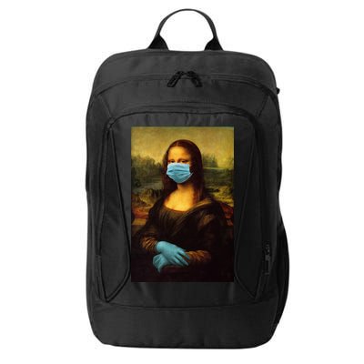 Mona Lisa Face Mas And Gloves Pandemic City Backpack