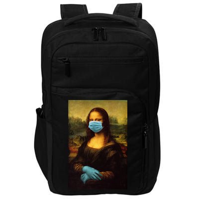 Mona Lisa Face Mas And Gloves Pandemic Impact Tech Backpack