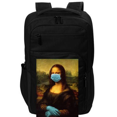 Mona Lisa Face Mas And Gloves Pandemic Impact Tech Backpack