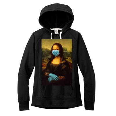 Mona Lisa Face Mas And Gloves Pandemic Women's Fleece Hoodie