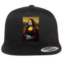Mona Lisa Face Mas And Gloves Pandemic Flat Bill Trucker Hat
