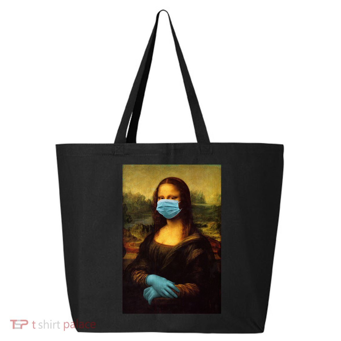 Mona Lisa Face Mas And Gloves Pandemic 25L Jumbo Tote