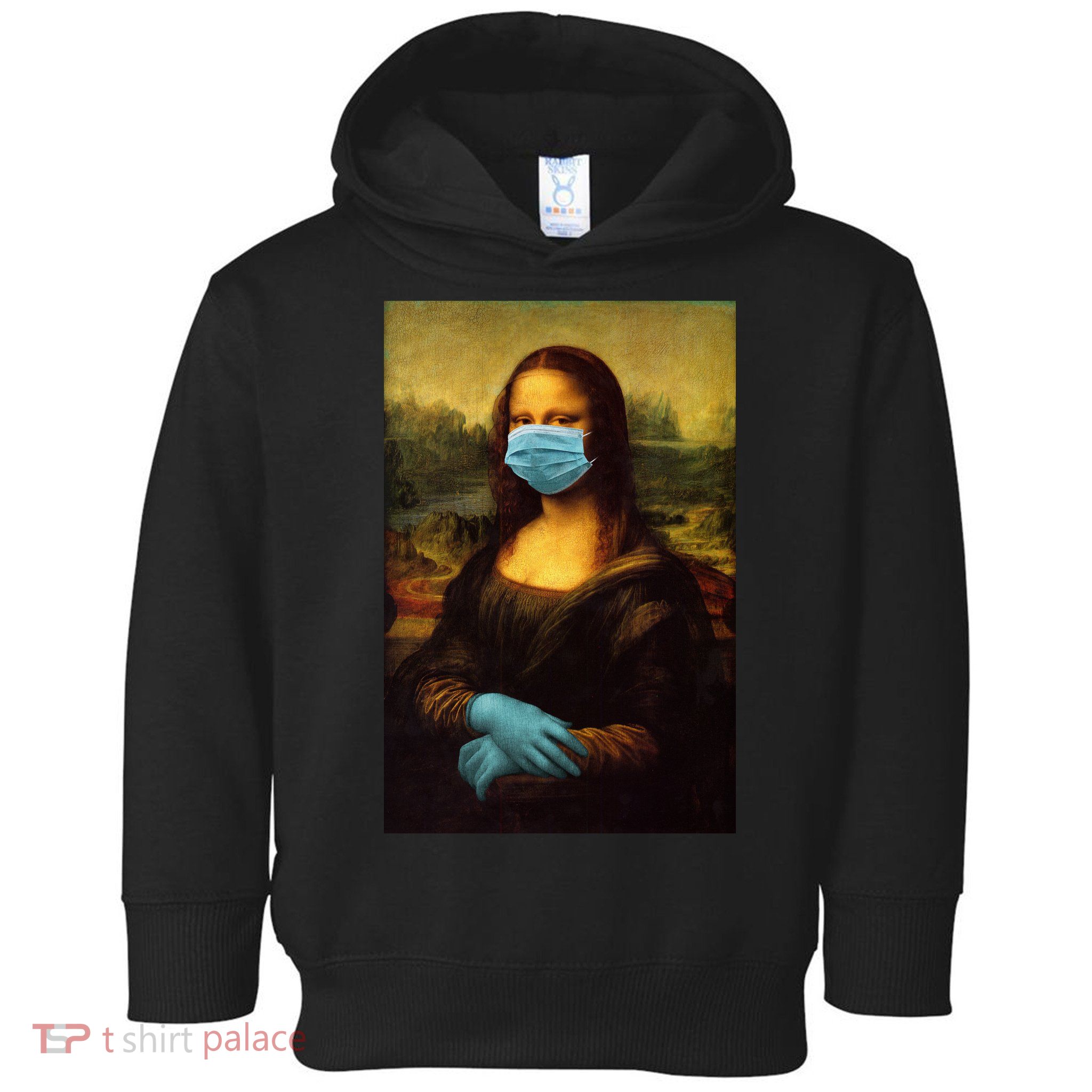 Mona Lisa Face Mas And Gloves Pandemic Toddler Hoodie