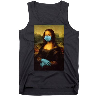 Mona Lisa Face Mas And Gloves Pandemic Tank Top