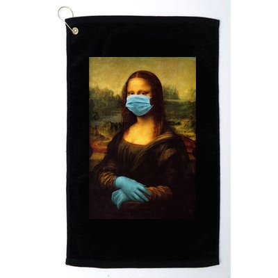 Mona Lisa Face Mas And Gloves Pandemic Golf Towel