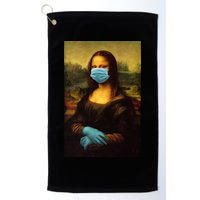 Mona Lisa Face Mas And Gloves Pandemic Golf Towel