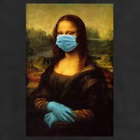 Mona Lisa Face Mas And Gloves Pandemic Golf Towel