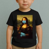Mona Lisa Face Mas And Gloves Pandemic Toddler T-Shirt