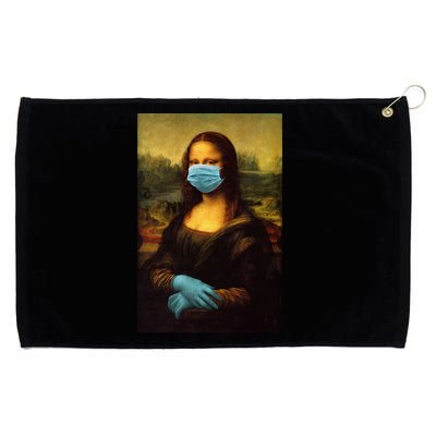 Mona Lisa Face Mas And Gloves Pandemic Grommeted Golf Towel