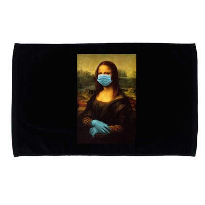 Mona Lisa Face Mas And Gloves Pandemic Microfiber Hand Towel