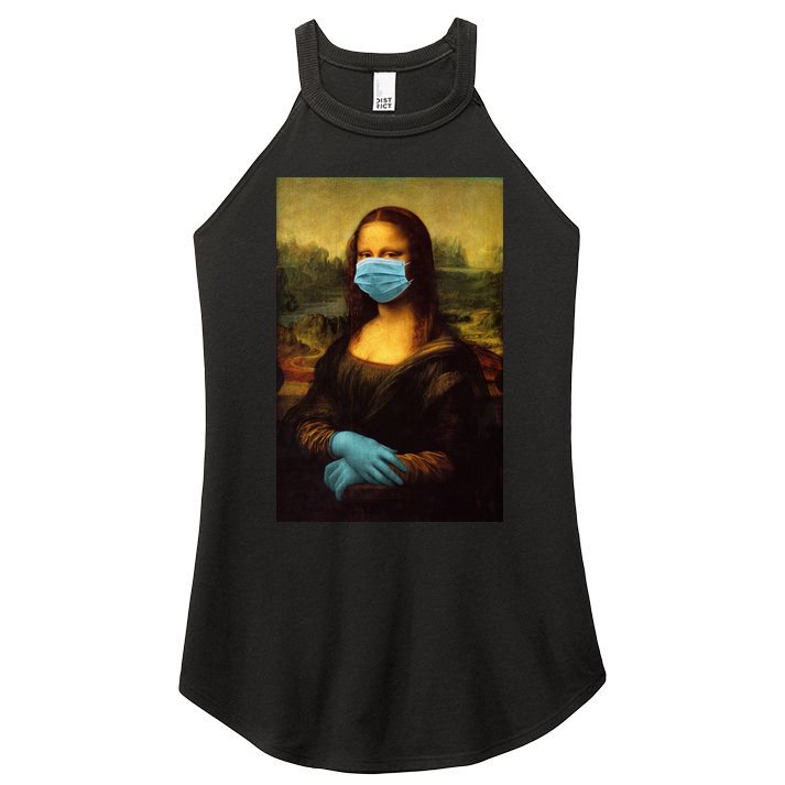 Mona Lisa Face Mas And Gloves Pandemic Women's Perfect Tri Rocker Tank