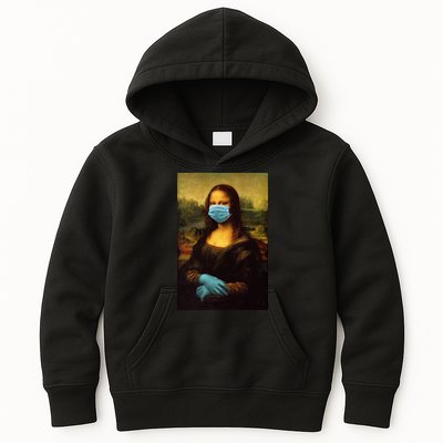 Mona Lisa Face Mas And Gloves Pandemic Kids Hoodie