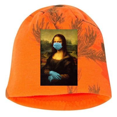 Mona Lisa Face Mas And Gloves Pandemic Kati - Camo Knit Beanie