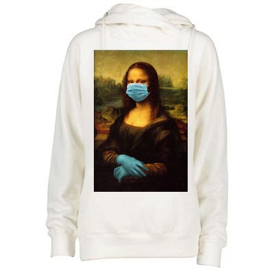 Mona Lisa Face Mas And Gloves Pandemic Womens Funnel Neck Pullover Hood