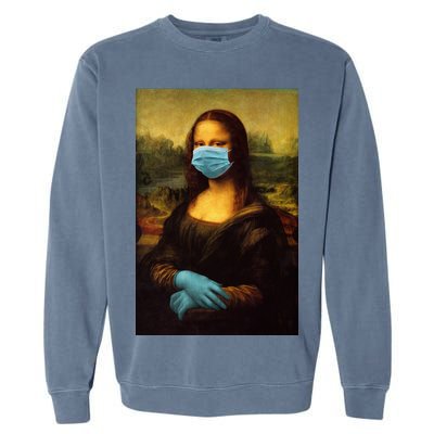 Mona Lisa Face Mas And Gloves Pandemic Garment-Dyed Sweatshirt