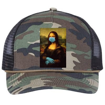 Mona Lisa Face Mas And Gloves Pandemic Retro Rope Trucker Hat Cap