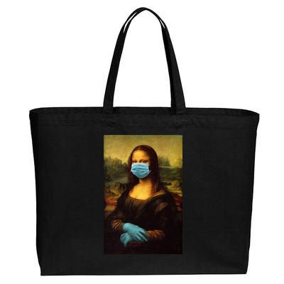 Mona Lisa Face Mas And Gloves Pandemic Cotton Canvas Jumbo Tote