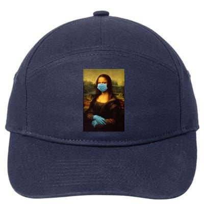 Mona Lisa Face Mas And Gloves Pandemic 7-Panel Snapback Hat