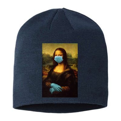 Mona Lisa Face Mas And Gloves Pandemic Sustainable Beanie