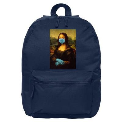 Mona Lisa Face Mas And Gloves Pandemic 16 in Basic Backpack