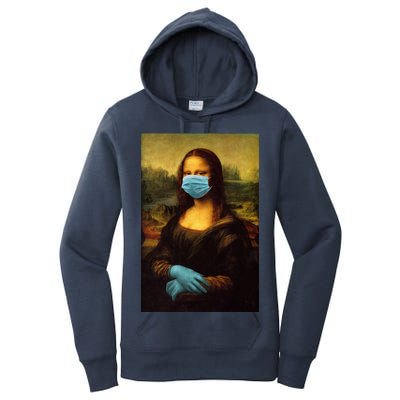 Mona Lisa Face Mas And Gloves Pandemic Women's Pullover Hoodie