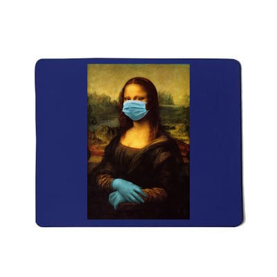 Mona Lisa Face Mas And Gloves Pandemic Mousepad