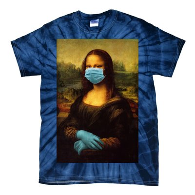 Mona Lisa Face Mas And Gloves Pandemic Tie-Dye T-Shirt