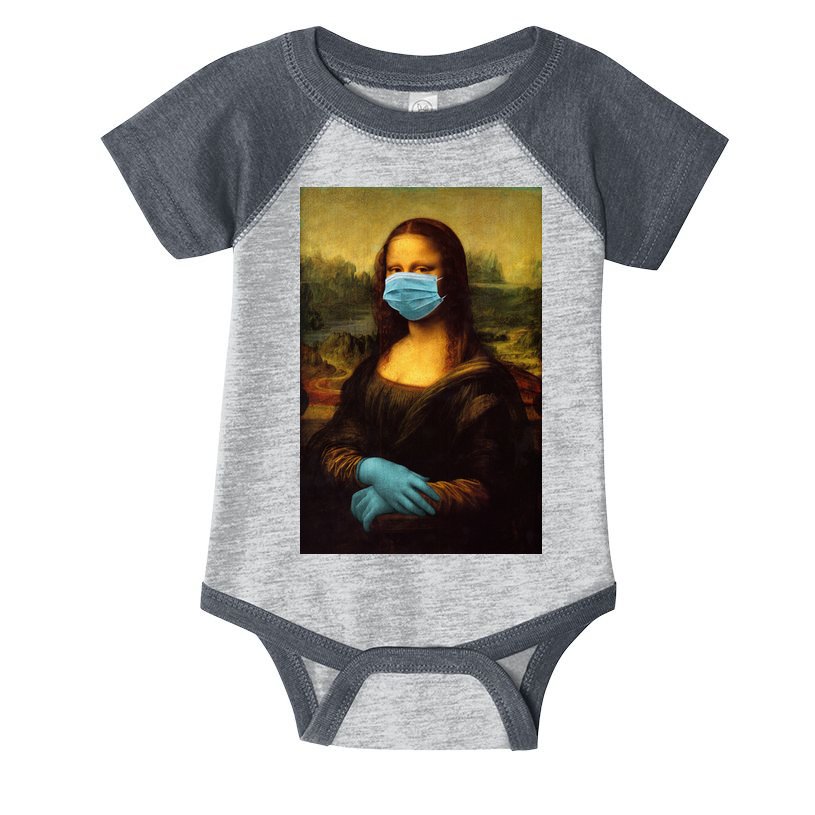 Mona Lisa Face Mas And Gloves Pandemic Infant Baby Jersey Bodysuit