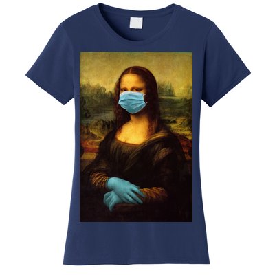 Mona Lisa Face Mas And Gloves Pandemic Women's T-Shirt