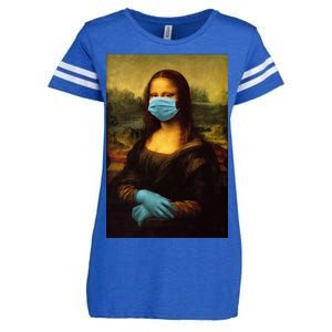 Mona Lisa Face Mas And Gloves Pandemic Enza Ladies Jersey Football T-Shirt