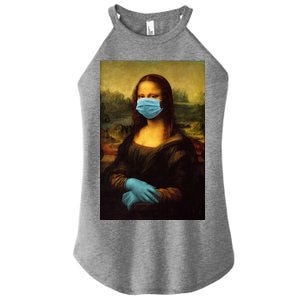 Mona Lisa Face Mas And Gloves Pandemic Women's Perfect Tri Rocker Tank