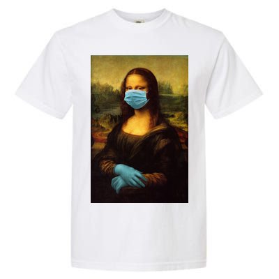 Mona Lisa Face Mas And Gloves Pandemic Garment-Dyed Heavyweight T-Shirt