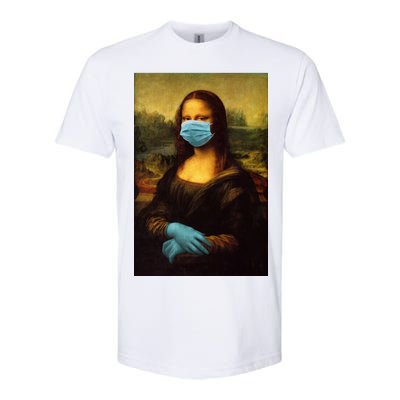 Mona Lisa Face Mas And Gloves Pandemic Softstyle CVC T-Shirt