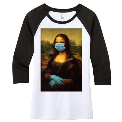 Mona Lisa Face Mas And Gloves Pandemic Women's Tri-Blend 3/4-Sleeve Raglan Shirt