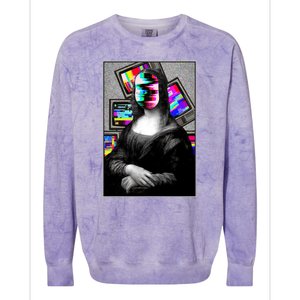 Mona Lisa Glitch Colorblast Crewneck Sweatshirt