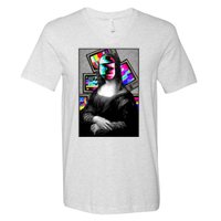 Mona Lisa Glitch V-Neck T-Shirt