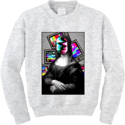 Mona Lisa Glitch Kids Sweatshirt