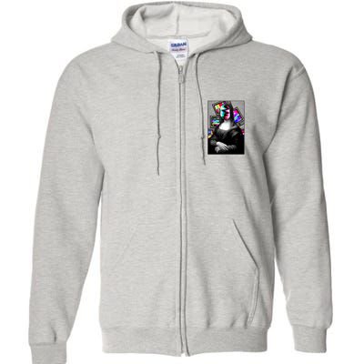 Mona Lisa Glitch Full Zip Hoodie