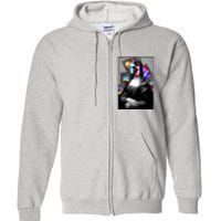 Mona Lisa Glitch Full Zip Hoodie