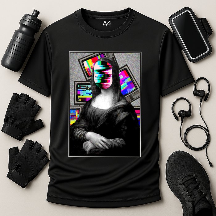 Mona Lisa Glitch Cooling Performance Crew T-Shirt