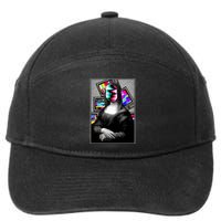Mona Lisa Glitch 7-Panel Snapback Hat