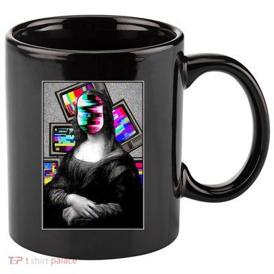 Mona Lisa Glitch 11oz C Handle Ceramic Mug